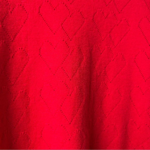 Nwt Rinascimento Puff Shoulder Heart Sweater Red - Picture 5 of 9